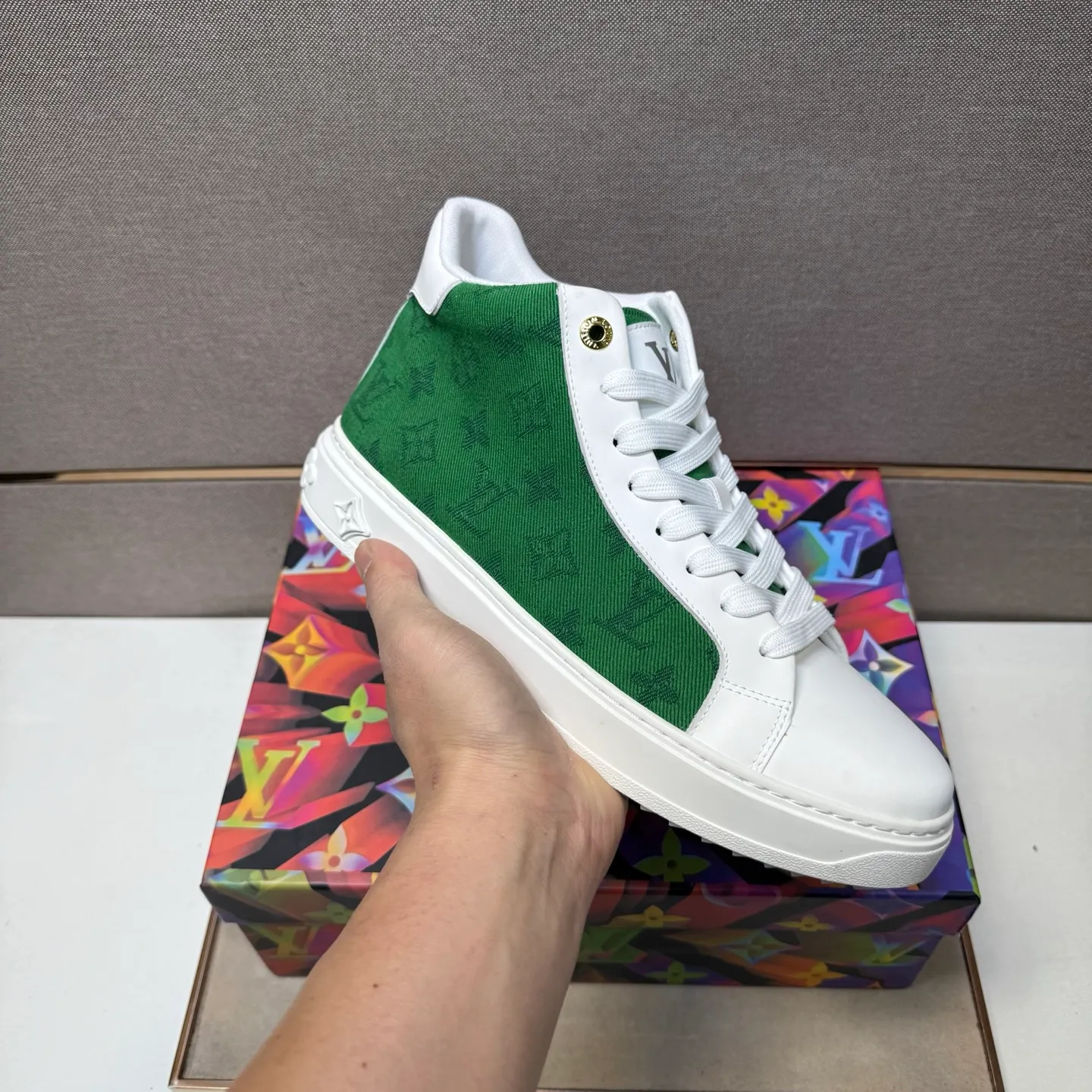 Men's men's shoes 💰pp560 [LV～] Men's casual high-top shoes 2025z cabinet sales simultaneously 🔶Size: 38-44#️⃣ 🔷4 colors🔜The upper is made of multi-material splicing➕Mesh lining, comfortable and breathable, sole: original comfortable and wear-resistant outsole, ⚠️real thing📱photographed🎬real thing is better📢📢📢